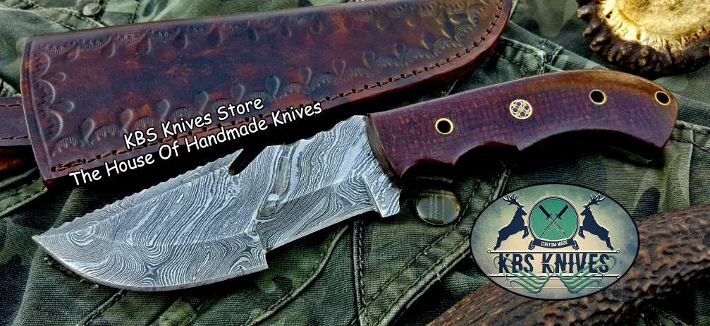 Custom Handcrafted Damascus Steel Tops Tracker Knife - Ideal for Survival, Camping & Tactical Use | KBS Knives - Image 4