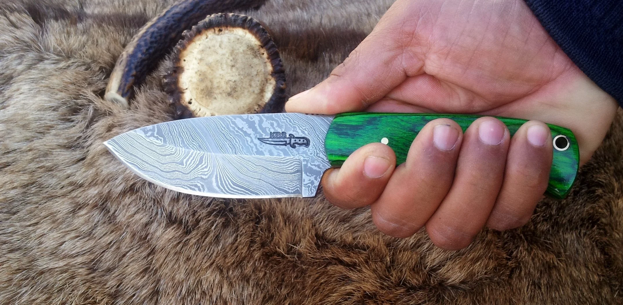 Custom Handcrafted Full Tang Damascus Steel Bushcraft Knife - Image 4
