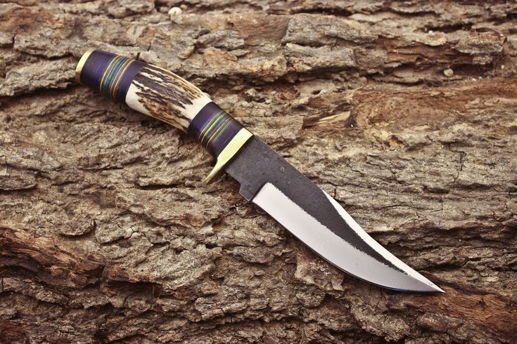 Custom Handmade 1095 Forged Steel Hunting Knife with Antler Horn & Exotic Wood Handle – 11" | KBS Knives - Image 5