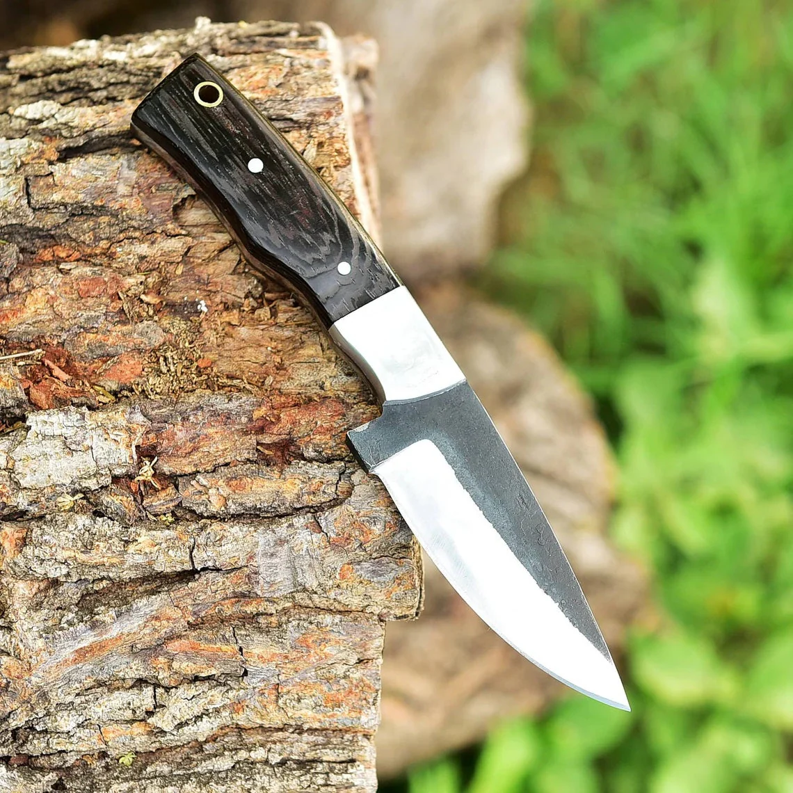 "Custom Handmade 1095 Forged Steel Skinning Knife | Wenge Wood Handle | 7.5 Inches | Leather Sheath | KBS Knives Store" - Image 2
