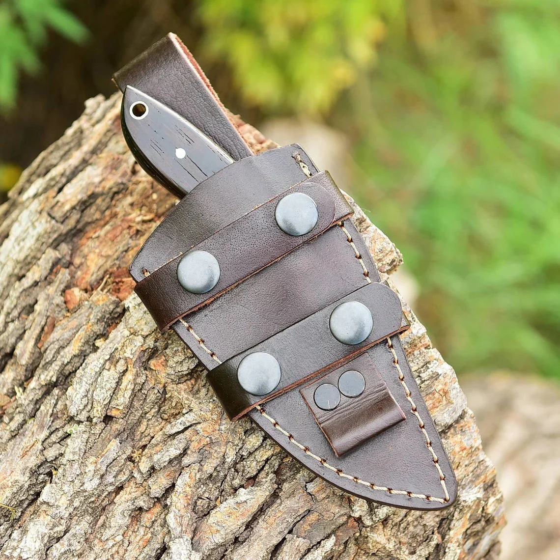 "Custom Handmade 1095 Forged Steel Skinning Knife | Wenge Wood Handle | 7 Inches | Leather Sheath | KBS Knives Store" - Image 3