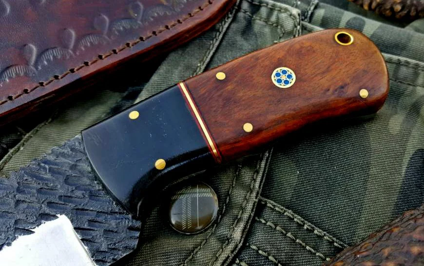 Custom Handmade 1095 Hammered Steel Skinner Knife - Image 3