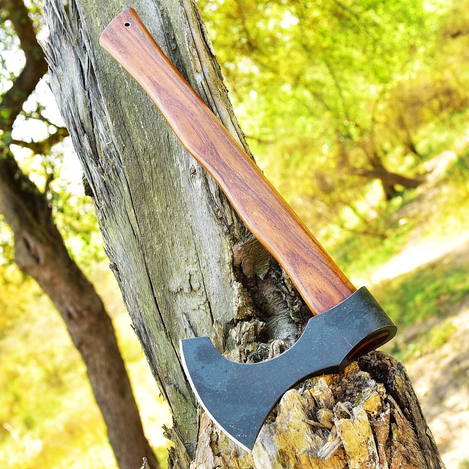 Custom Handmade Acid Washed High Carbon Steel Viking Tomahawk Axe - Image 2