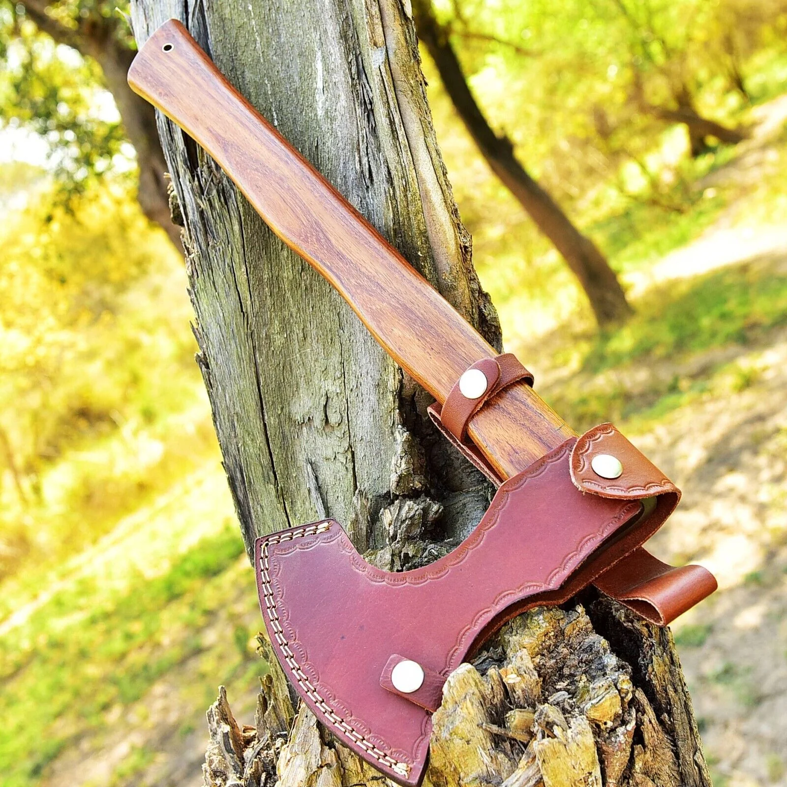 Custom Handmade Acid Washed High Carbon Steel Viking Tomahawk Axe - Image 3