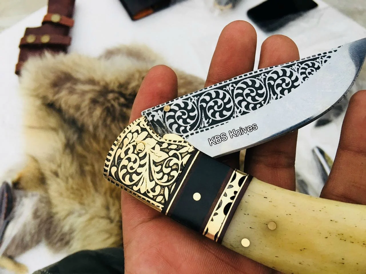 Custom Handmade D2 Steel Blade Pocket/Folding Knif - Image 2