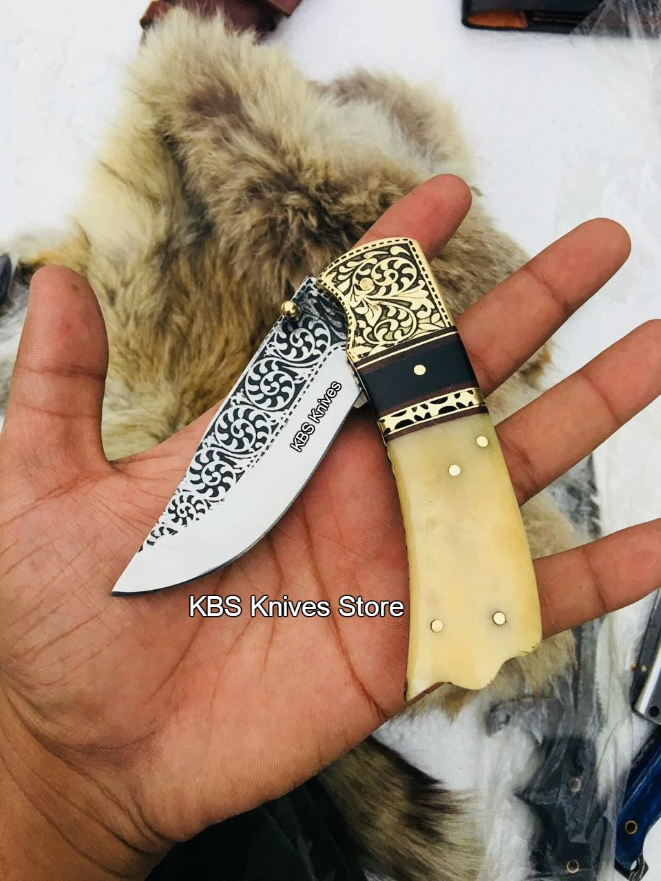 Custom Handmade D2 Steel Blade Pocket/Folding Knif - Image 3