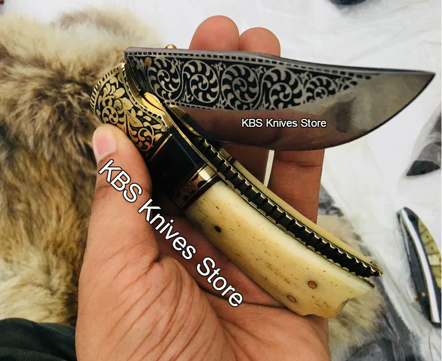 Custom Handmade D2 Steel Blade Pocket/Folding Knif - Image 4