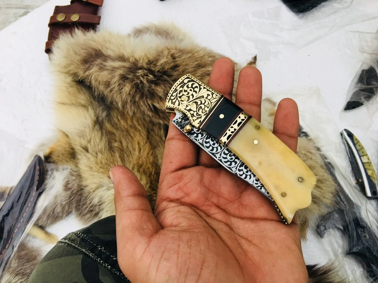 Custom Handmade D2 Steel Blade Pocket/Folding Knif - Image 5