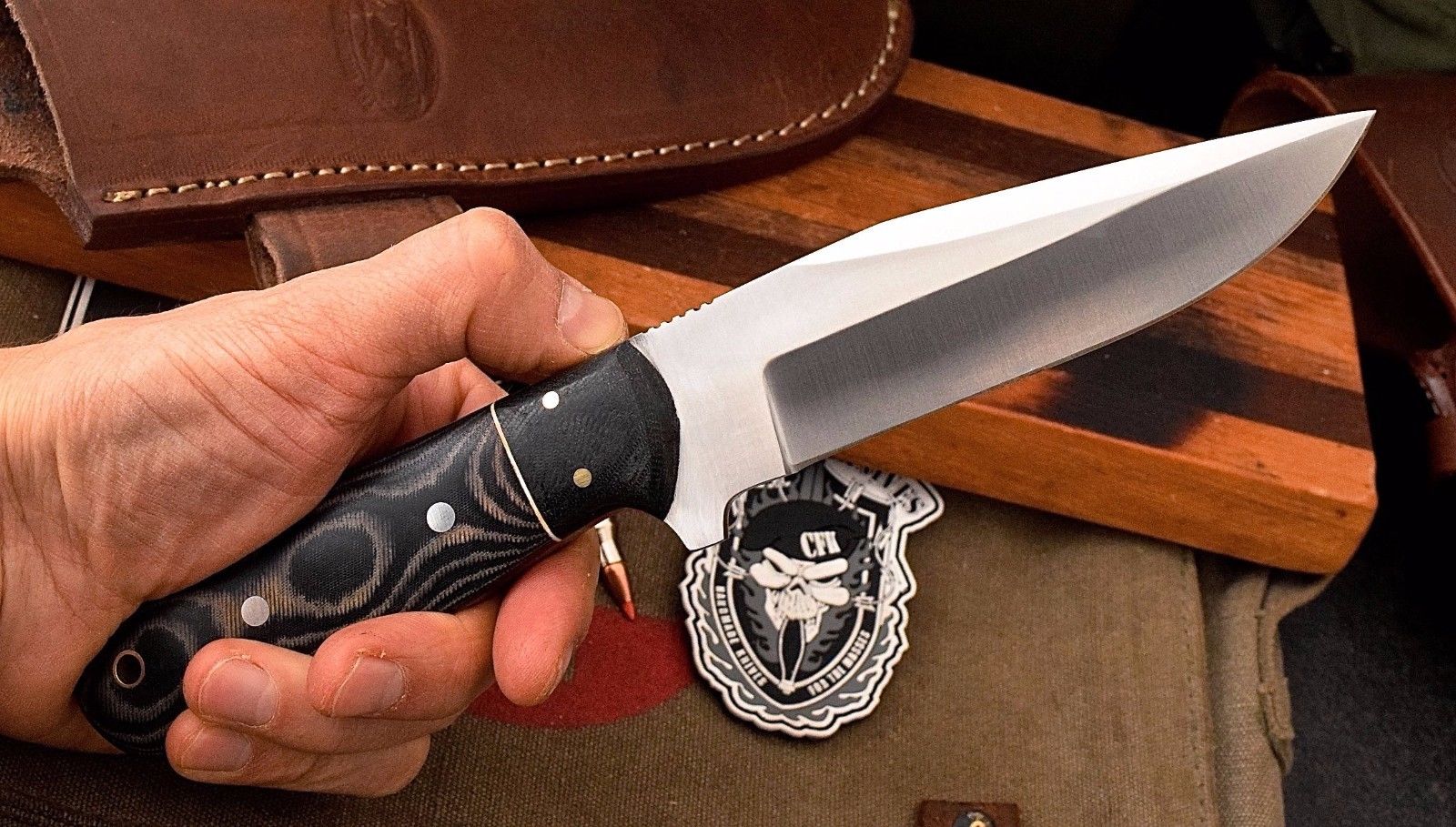 Custom Handmade D2 Tool Steel Bushcraft Hunter Skinning Knife - Image 2