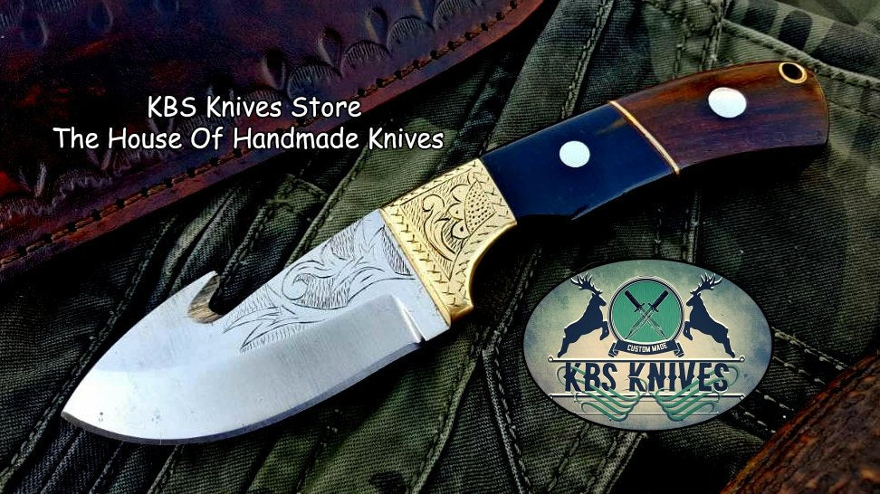 Custom Handmade D2 Tool Steel Guthook Skinner Knife - Image 2