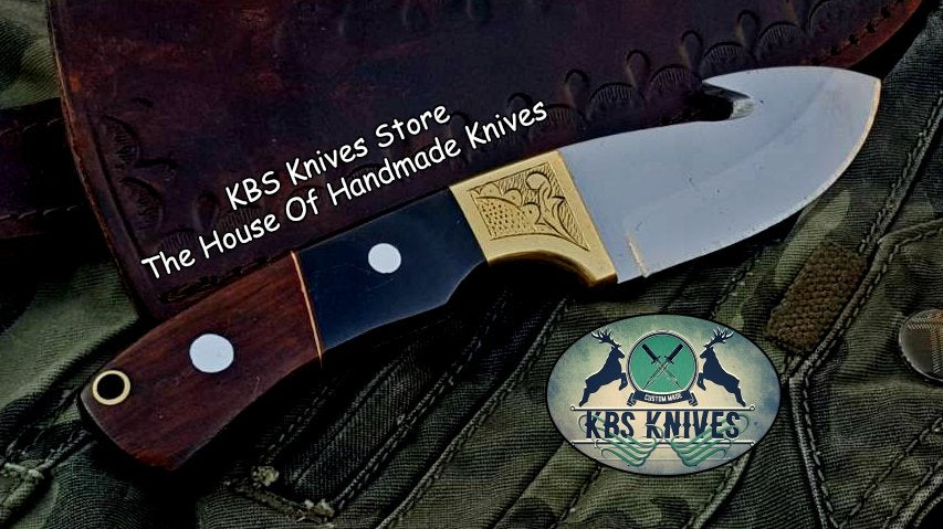 Custom Handmade D2 Tool Steel Guthook Skinner Knife - Image 3