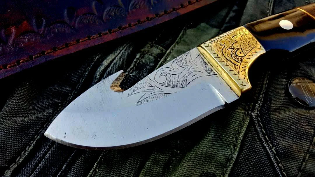 Custom Handmade D2 Tool Steel Guthook Skinner Knife - Image 4