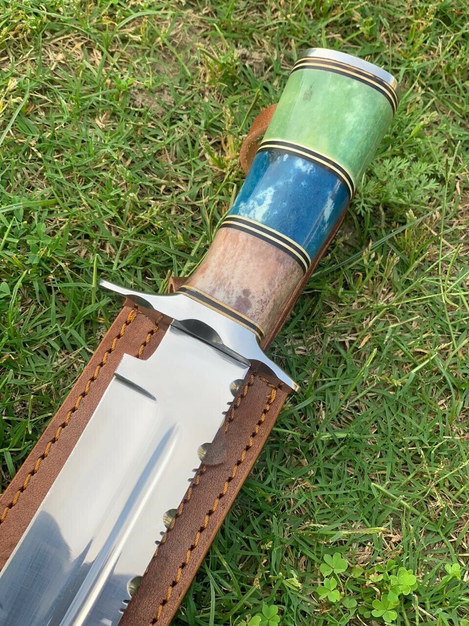 Custom Handmade D2 Tool Steel Hunting Bowie Knife - Image 3