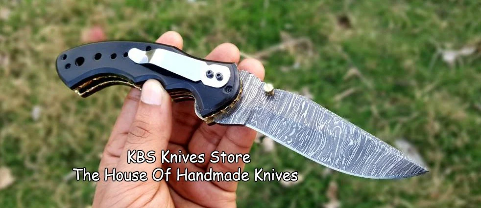 Custom Handmade Damascus Blade EDC Folding Pocket Knife With Pocket Clip - Image 4