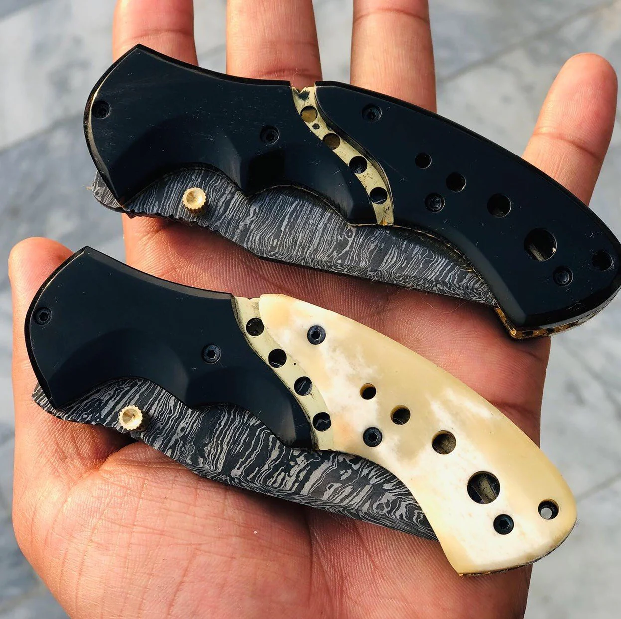 Custom Handmade Damascus Blade EDC Folding Pocket Knife With Pocket Clip - Image 5