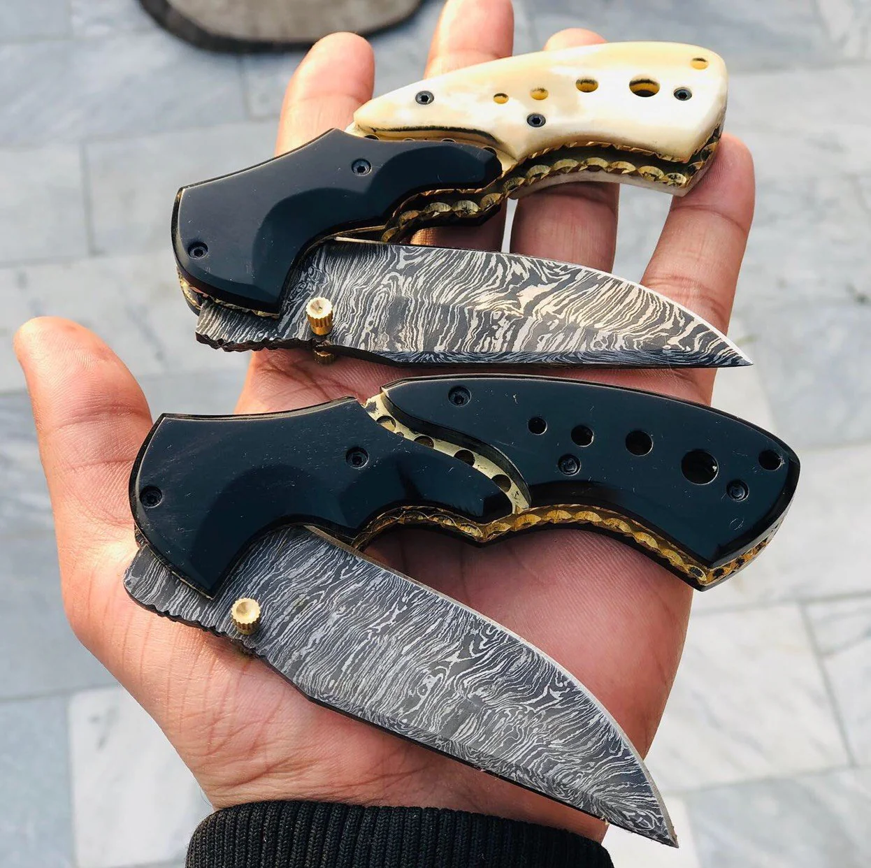 Custom Handmade Damascus Blade EDC Folding Pocket Knife With Pocket Clip - Image 6