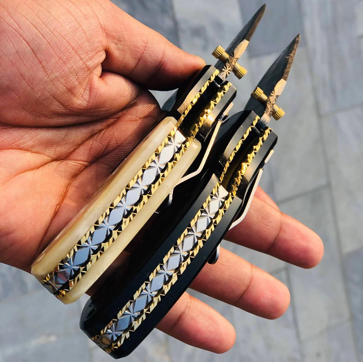 Custom Handmade Damascus Blade EDC Folding Pocket Knife With Pocket Clip - Image 9