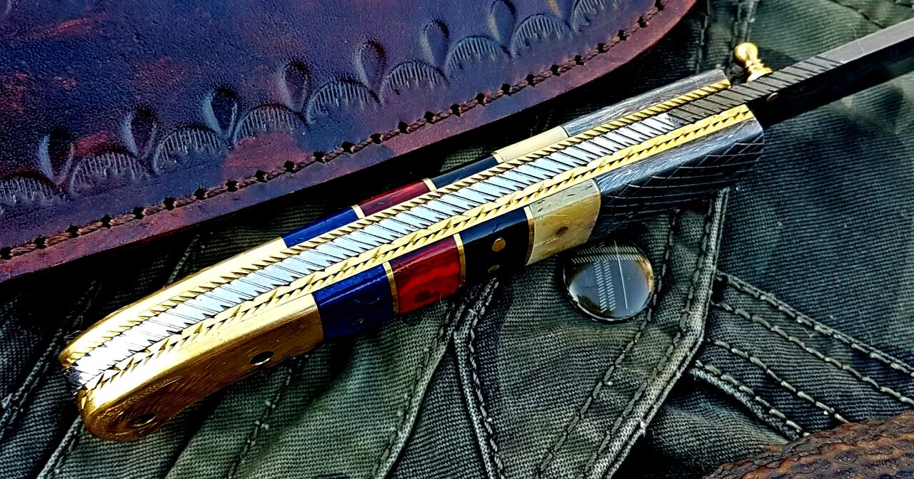 Custom Handmade Damascus Blade Folding Pocket Knife - Image 4
