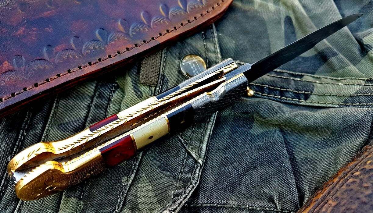 Custom Handmade Damascus Blade Folding Pocket Knife - Image 2