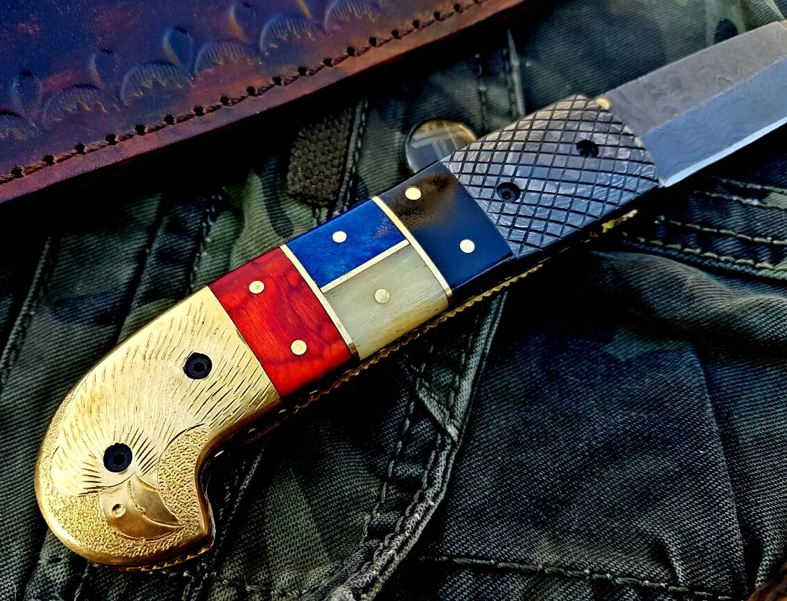 Custom Handmade Damascus Blade Folding Pocket Knife - Image 3