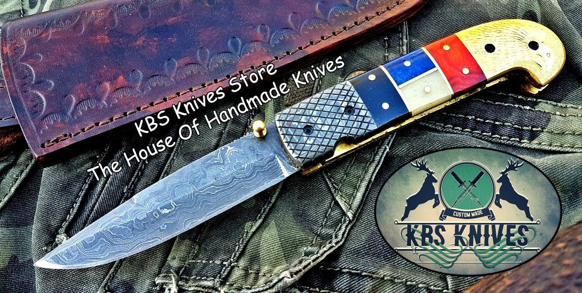 Custom Handmade Damascus Blade Folding Pocket Knife - Image 5