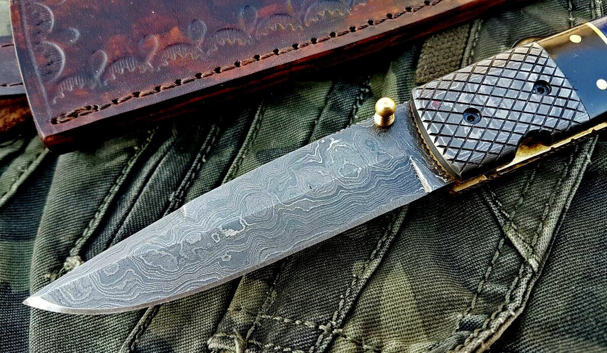 Custom Handmade Damascus Blade Folding Pocket Knife - Image 6