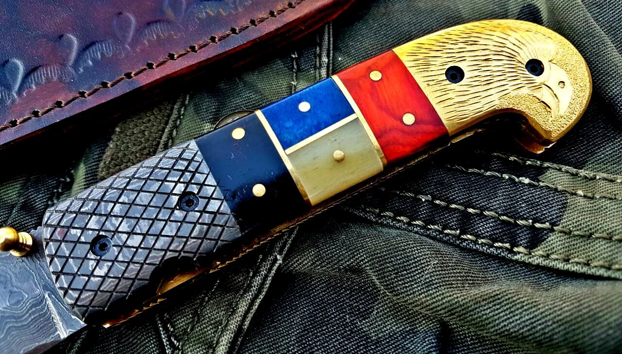 Custom Handmade Damascus Blade Folding Pocket Knife - Image 7