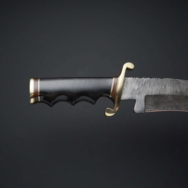 Custom Handmade Damascus Bowie Knife - Image 2