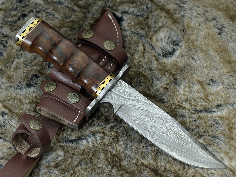 Custom Handmade Damascus Hunting Knife - Image 2