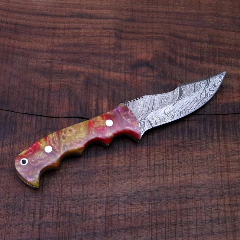CUSTOM HANDMADE DAMASCUS HUNTING KNIFE - Image 2
