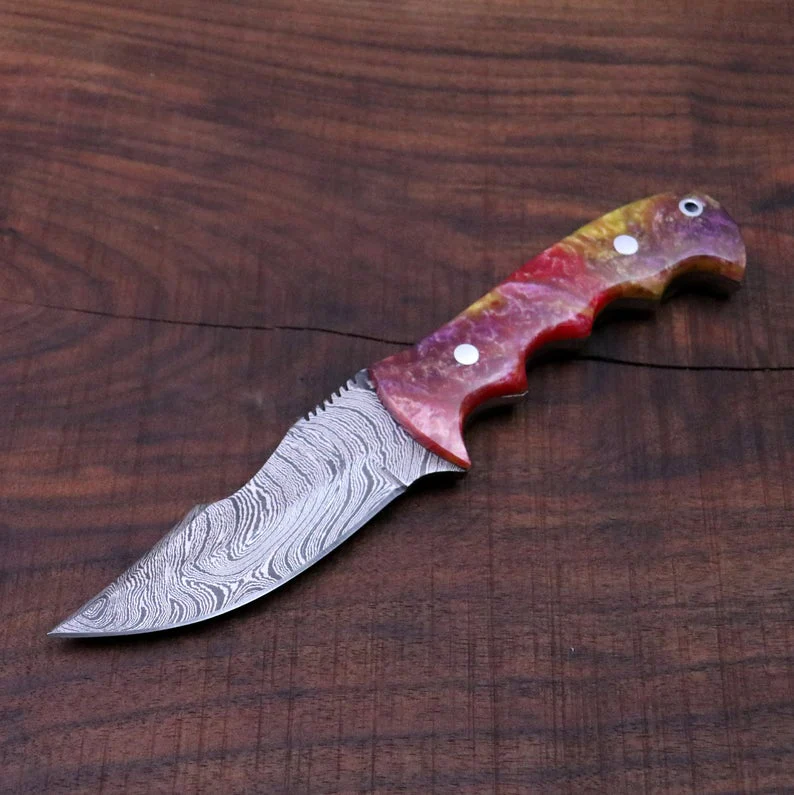 CUSTOM HANDMADE DAMASCUS HUNTING KNIFE - Image 3