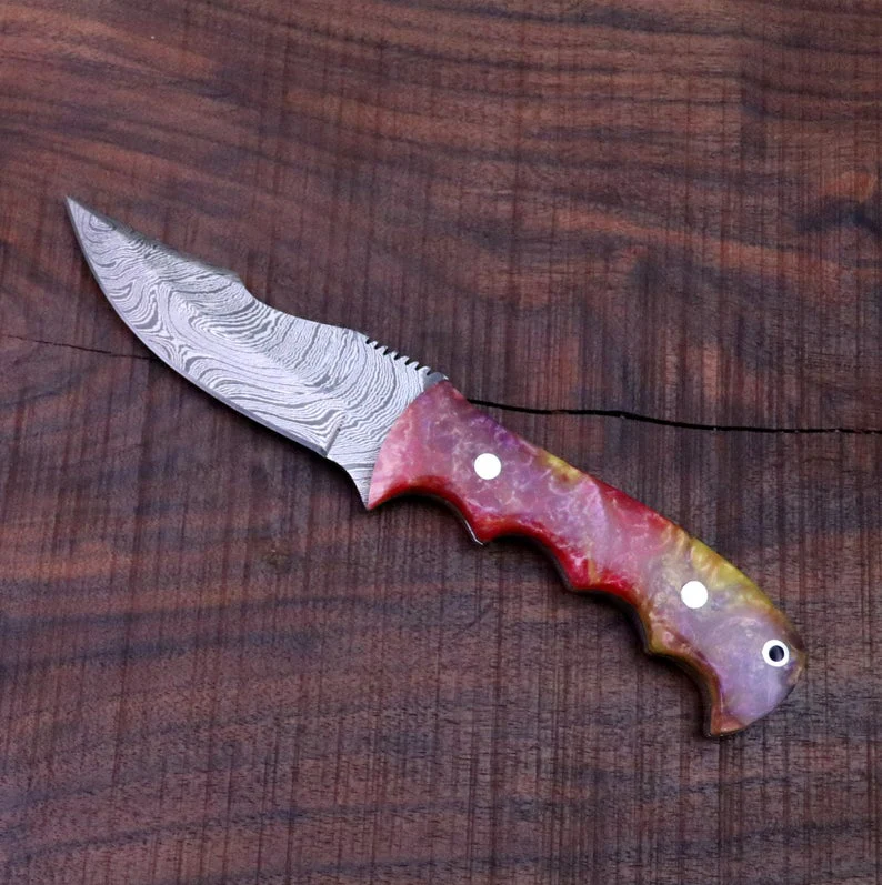 CUSTOM HANDMADE DAMASCUS HUNTING KNIFE - Image 4
