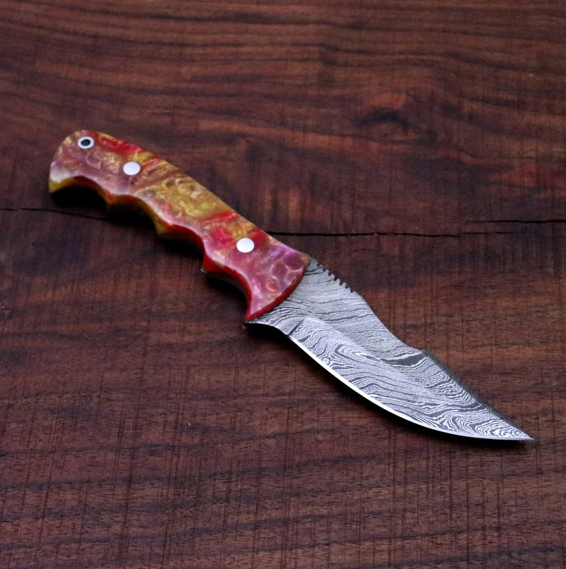 CUSTOM HANDMADE DAMASCUS HUNTING KNIFE - Image 5