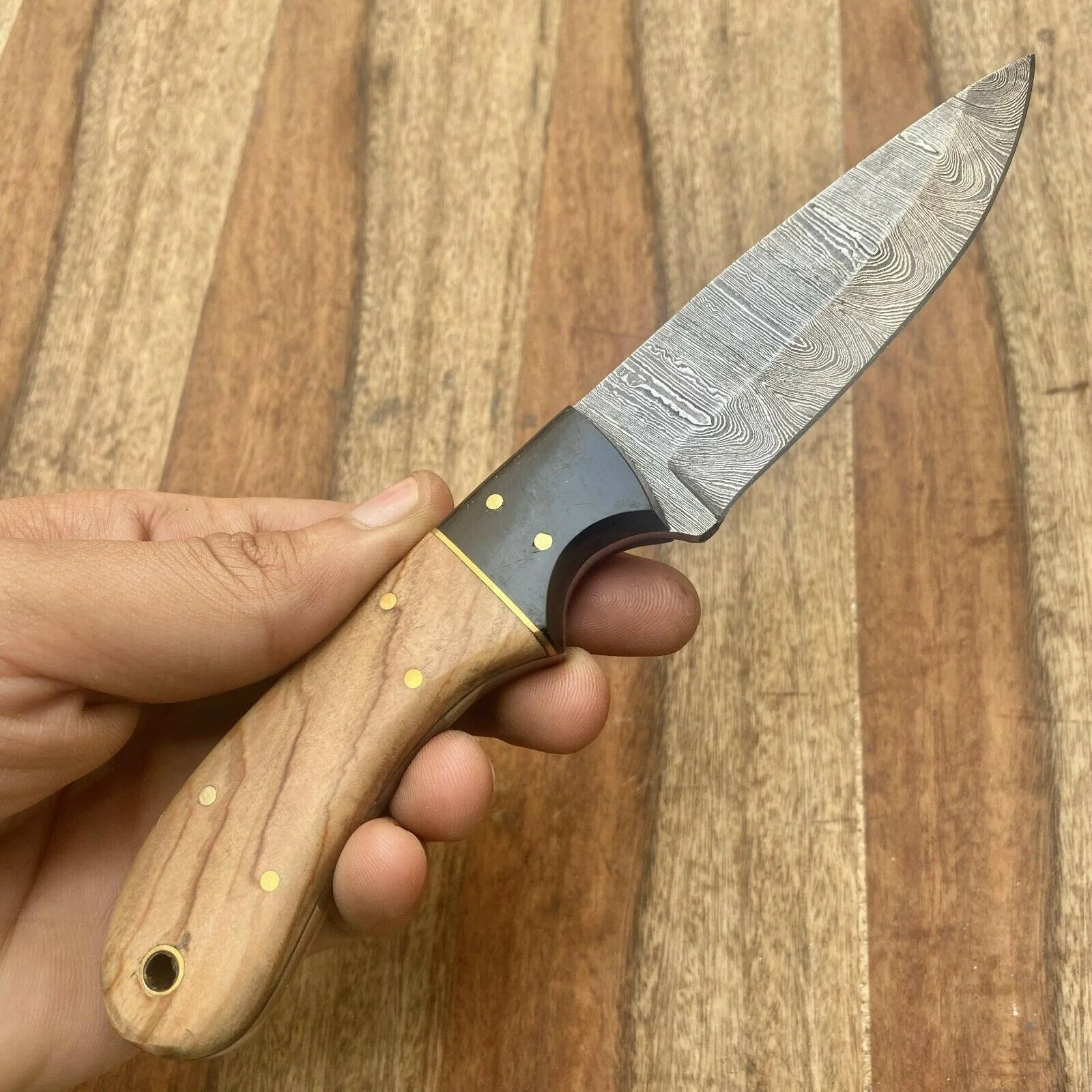Custom Handmade Damascus Skinning Hunting Knife - Image 2