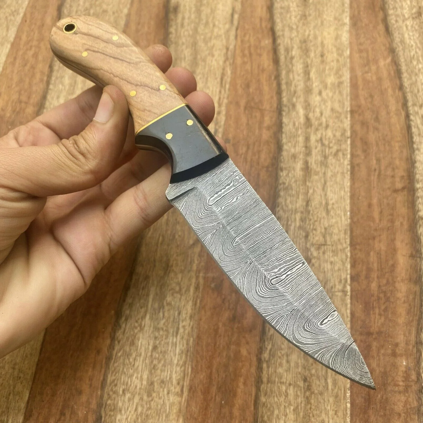 Custom Handmade Damascus Skinning Hunting Knife - Image 3
