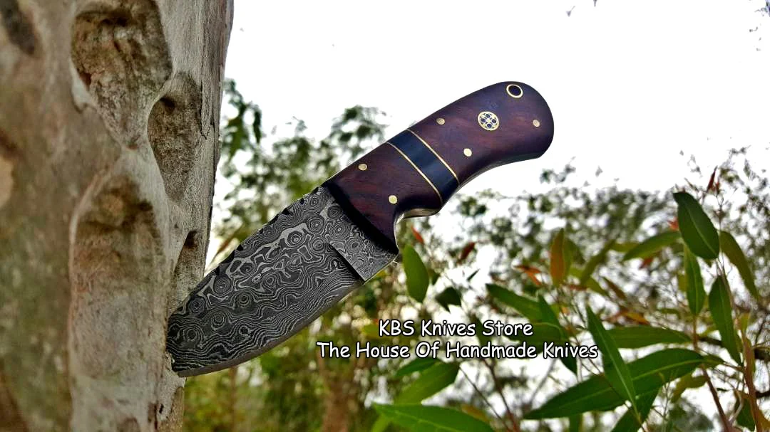 Custom Handmade Damascus Steel Blade EDC Skinner Knife - Image 3