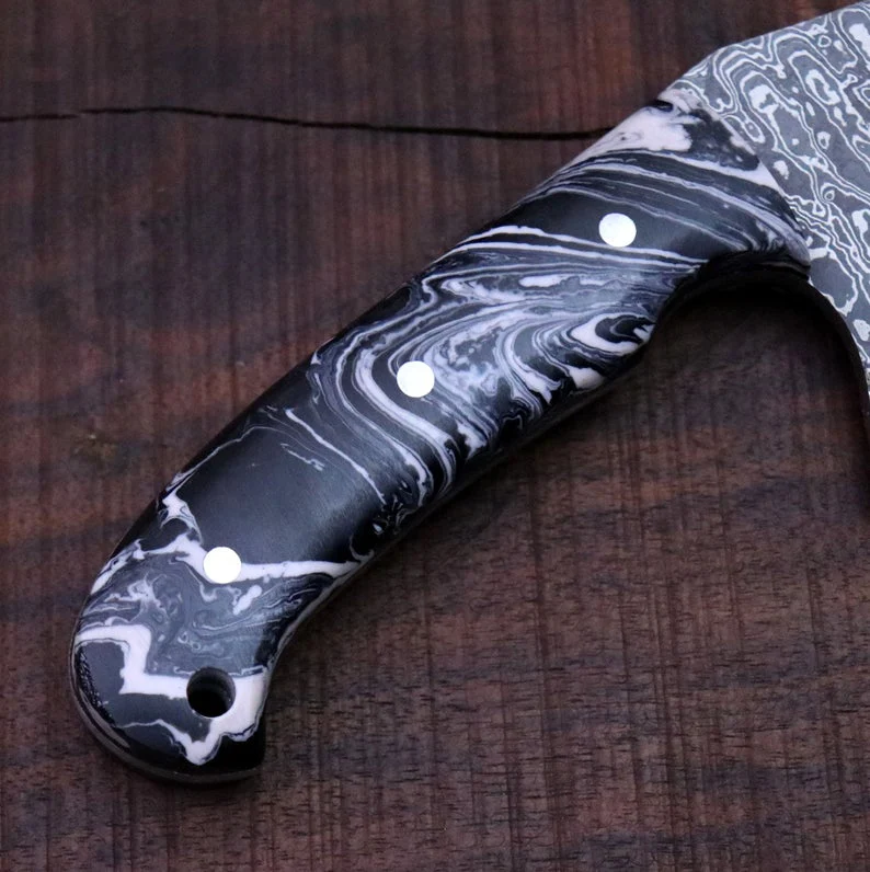 CUSTOM HANDMADE DAMASCUS STEEL CLEAVER KNIFE - Image 3