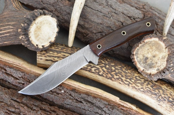 Custom Handmade Damascus Steel Clip Point Hunting Knife - Image 2