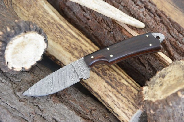 Custom Handmade Damascus Steel Drop Point Hunting Skinner Knife - Image 2