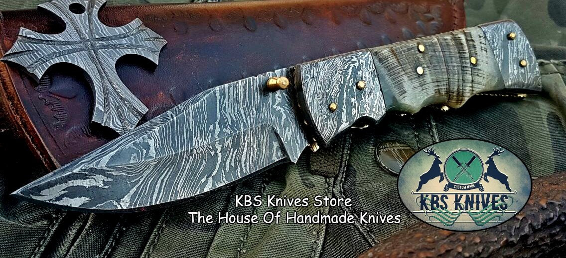 Custom Handmade Damascus Steel Folding Knife - Image 8