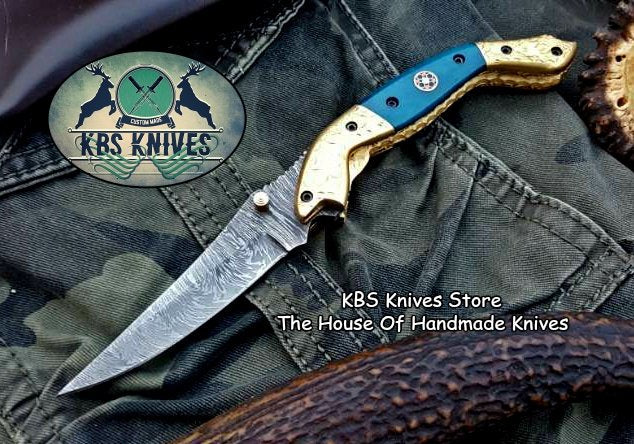 Custom Handmade Damascus Steel Folding Pocket Knife - Image 2