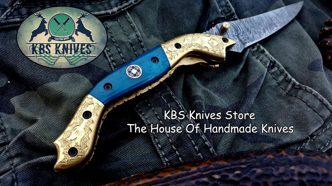 Custom Handmade Damascus Steel Folding Pocket Knife - Image 3