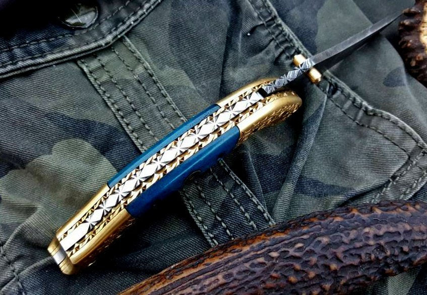 Custom Handmade Damascus Steel Folding Pocket Knife - Image 6