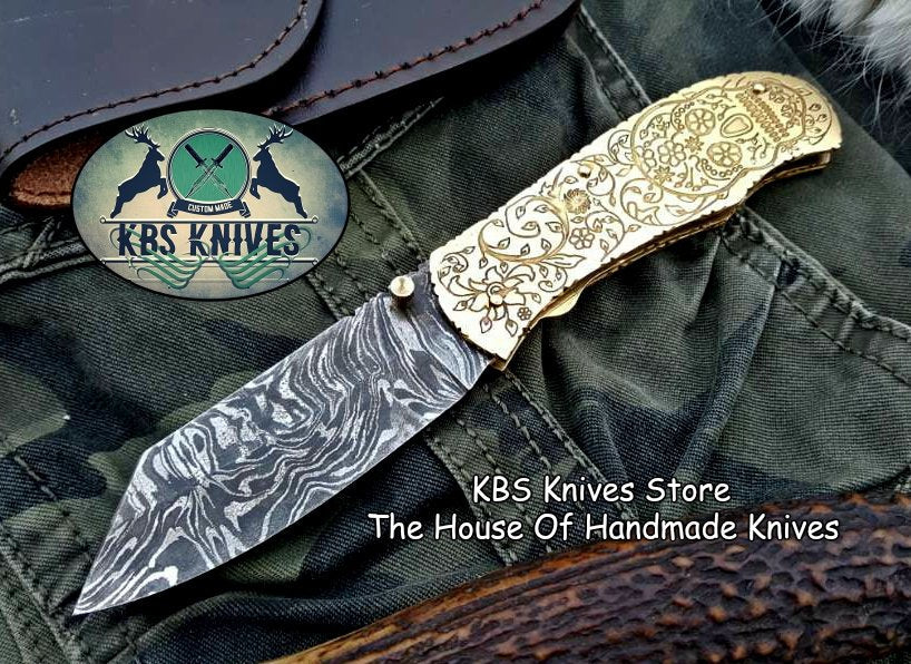 Custom Handmade Damascus Steel Folding Pocket Knife - Image 2