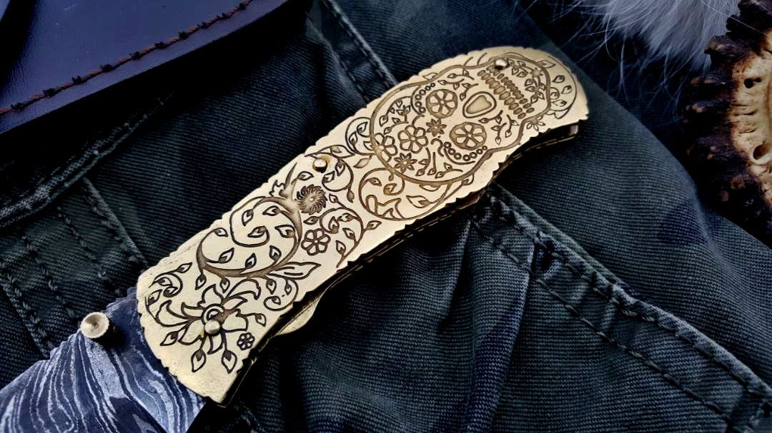Custom Handmade Damascus Steel Folding Pocket Knife - Image 3