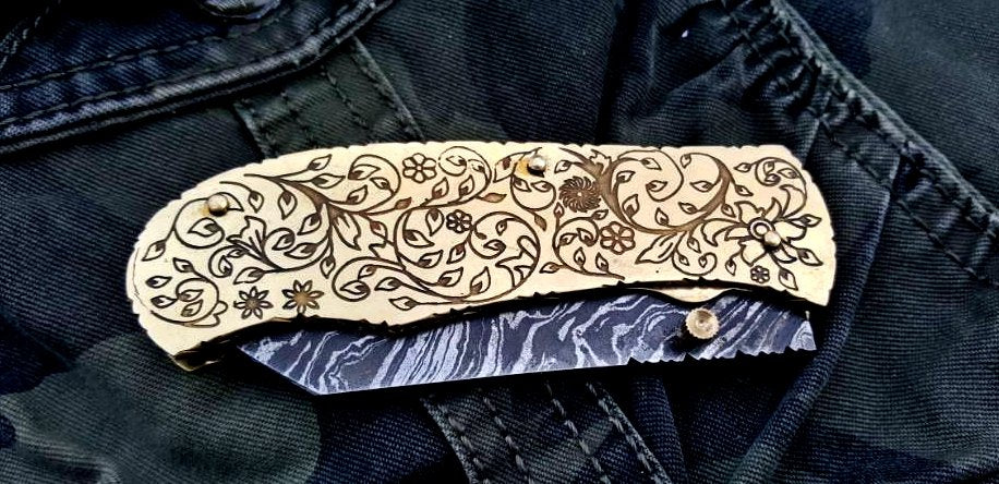 Custom Handmade Damascus Steel Folding Pocket Knife - Image 6