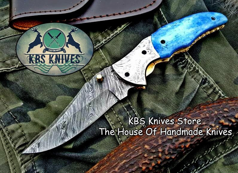 Custom Handmade Damascus Steel Folding Pocket Knife - Image 2