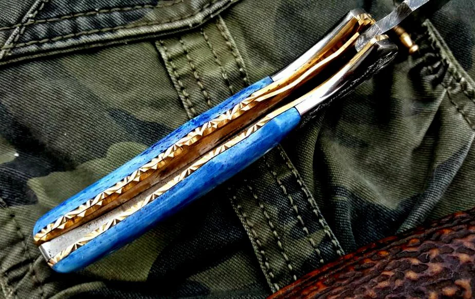 Custom Handmade Damascus Steel Folding Pocket Knife - Image 4