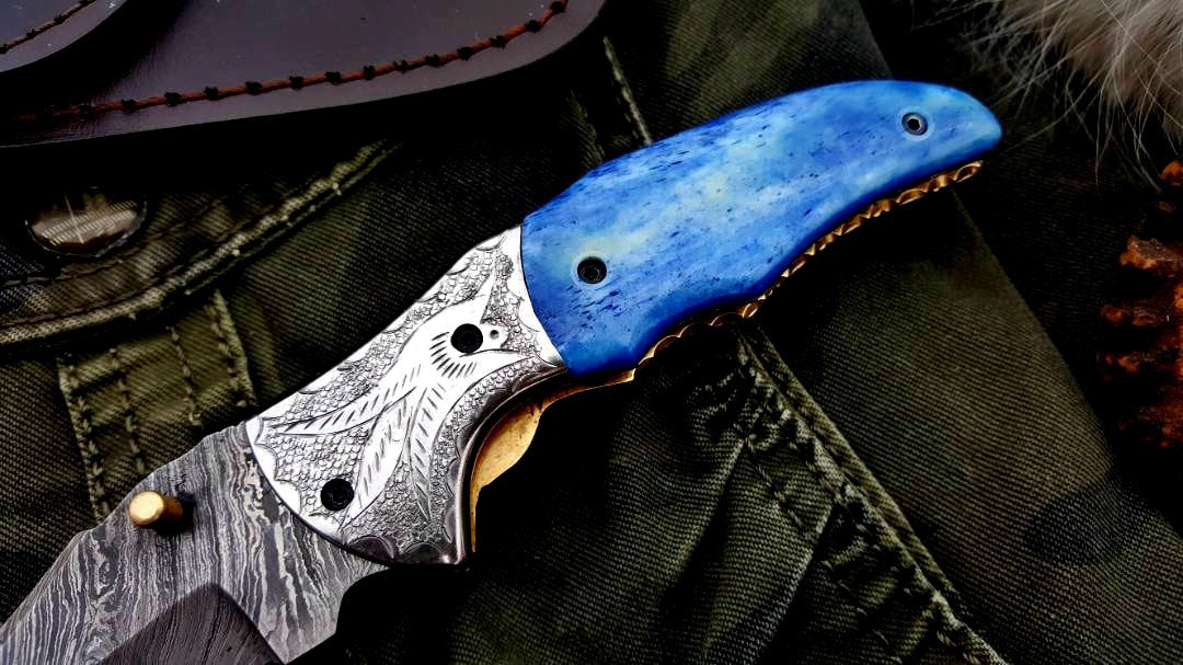Custom Handmade Damascus Steel Folding Pocket Knife - Image 6