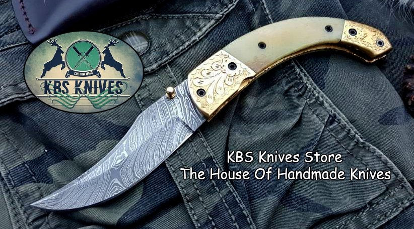 Custom Handmade Damascus Steel Folding Pocket Knife - Image 2